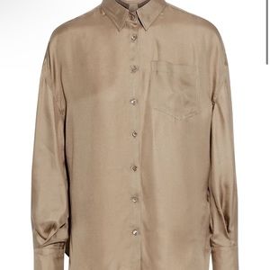 Brunello Cucinelli Bead-embellished silk-satin twill shirt